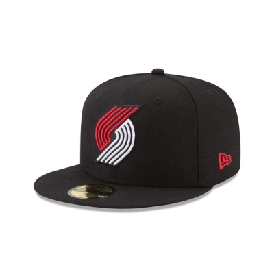 Black Portland Trail Blazers Hat - New Era NBA Team Color 59FIFTY Fitted Caps USA2765341